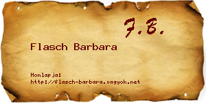 Flasch Barbara névjegykártya